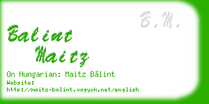 balint maitz business card