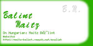 balint maitz business card